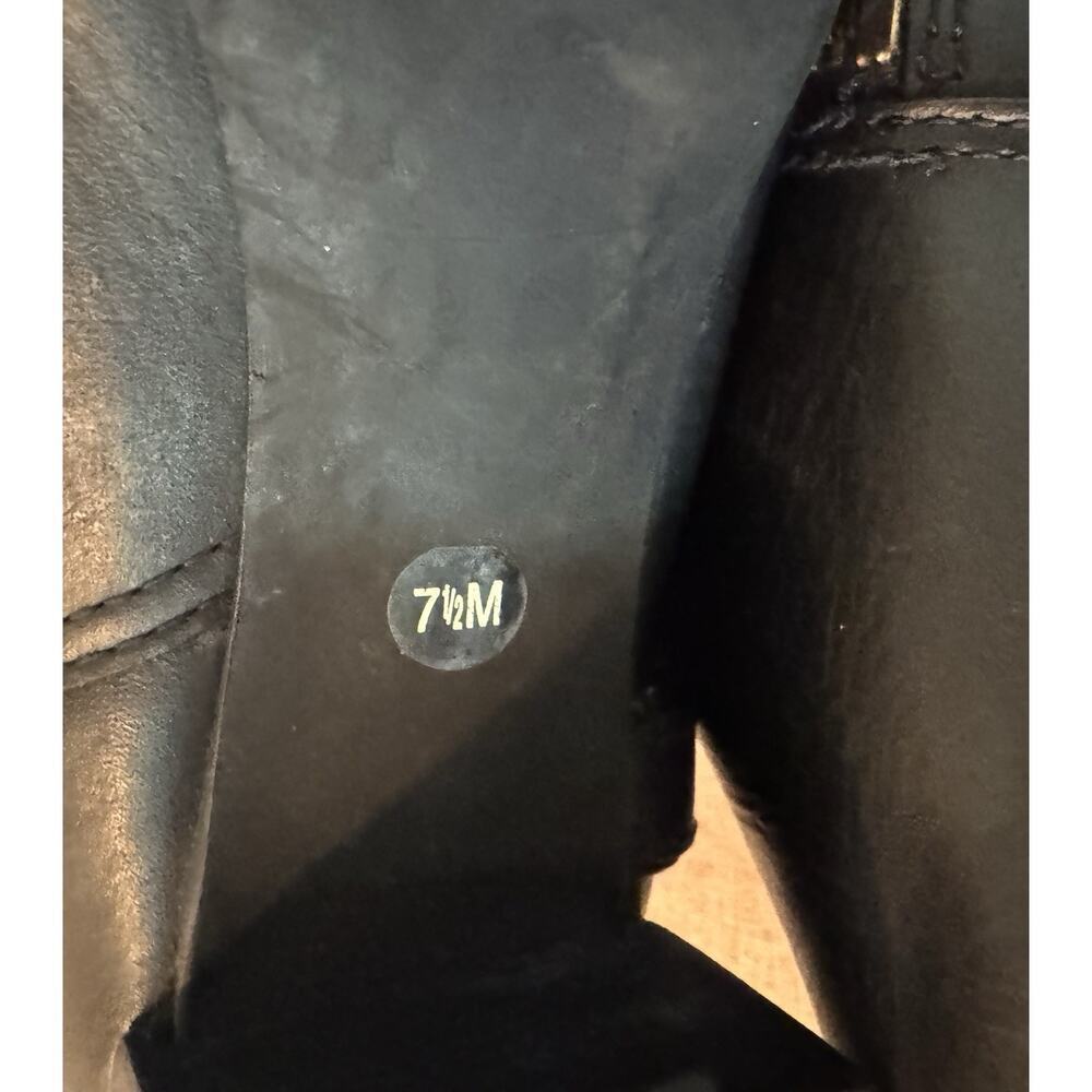 Tory Burch Donavan Riding Boots Black Leather Gold Logo Harness Knee High 7.5 - Picture 10 of 16
